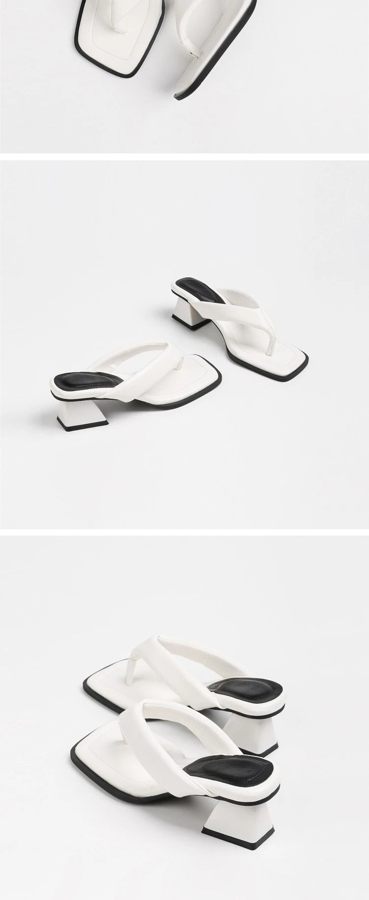 Sandalias de mujer para verano con punta cuadrada, estilo único y práctico para uso casual (estilo "niche" para quienes buscan comodidad), tipo chancla con tacón.