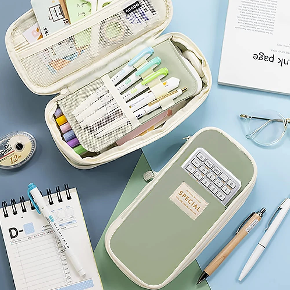Estuches Kawaii de gran capacidad para lápices: estuche organizador tipo bolsa o caja para niñas, estudiantes y oficina; material de papelería escolar.