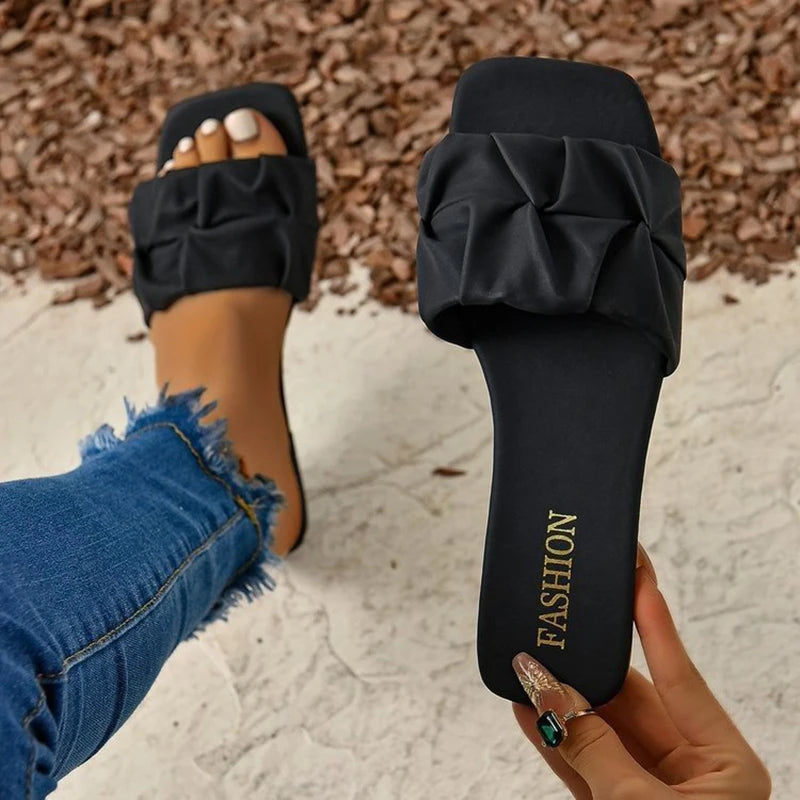 Sandalias planas de moda para mujer con punta cuadrada, estilo coreano, ideales para el verano.
