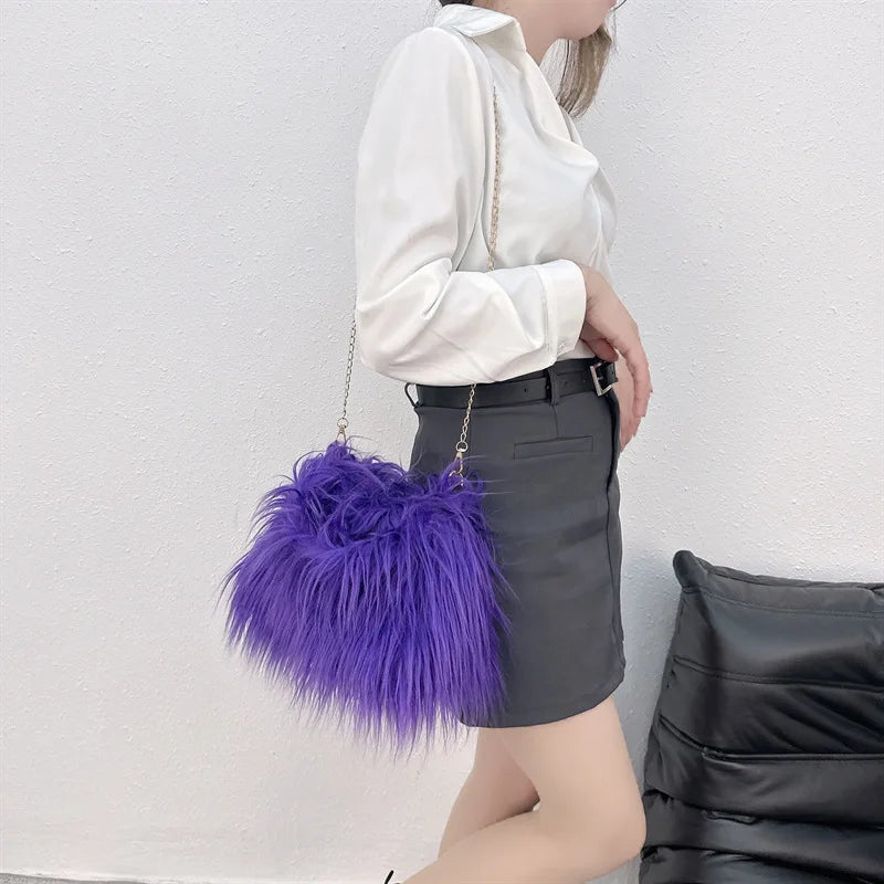 Nuevo bolso de hombro de piel sintética, estilo Y2K y moda coreana, bolso de mano de felpa suave y cálido, estilo tote peludo para invierno