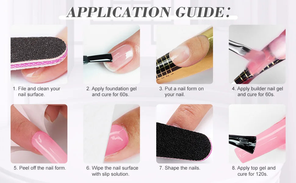 Saviland - Gel constructor de uñas de 100 g (tonos blanco, nude y rosa) para extensión de uñas; gel multifuncional para arte de uñas, tipo Soak-Off (remoción con remojo), curado UV, apto para salón y uso doméstico.