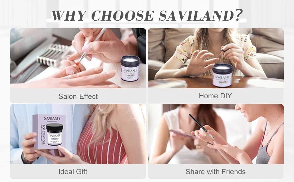 Saviland - Gel constructor de uñas de 100 g (tonos blanco, nude y rosa) para extensión de uñas; gel multifuncional para arte de uñas, tipo Soak-Off (remoción con remojo), curado UV, apto para salón y uso doméstico.