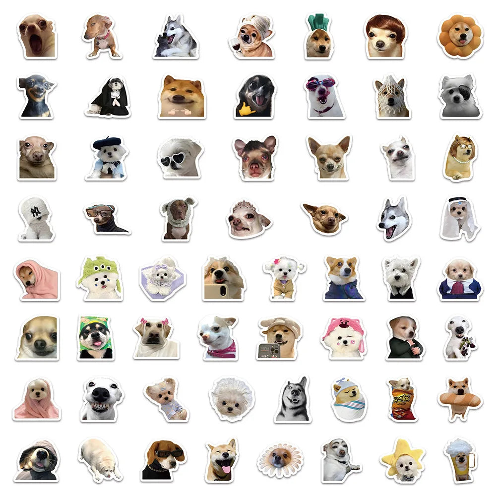 30/60/180 Pegatinas de perros divertidos: adhesivos adorables estilo dibujos animados para juguetes, papelería, guitarra, teléfono, bicicleta, portátil, equipaje, coche y estilo grafiti; ideales para niños.