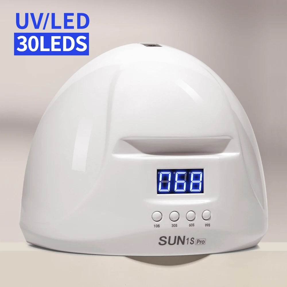 Lámpara UV LED para uñas LINMANDA Sun 1S de 48 W (30 LED) con 4 ajustes de temporizador; secador de uñas inteligente y herramienta de manicura para uso doméstico o en salón.