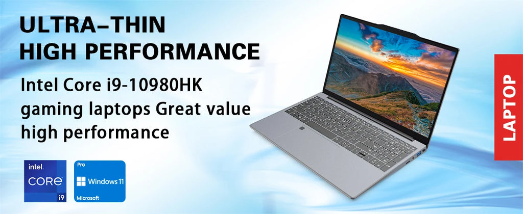 Portátil ACEKAMAS 2026 de 15,6" con Intel Core i9-10980HK, Windows 11 Pro, 16 GB DDR4 y SSD de 1 TB (Gaming)