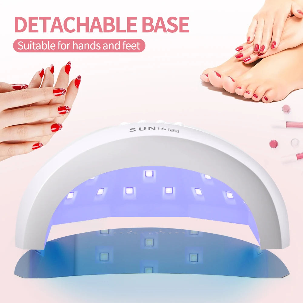 Lámpara UV LED para uñas LINMANDA Sun 1S de 48 W (30 LED) con 4 ajustes de temporizador; secador de uñas inteligente y herramienta de manicura para uso doméstico o en salón.