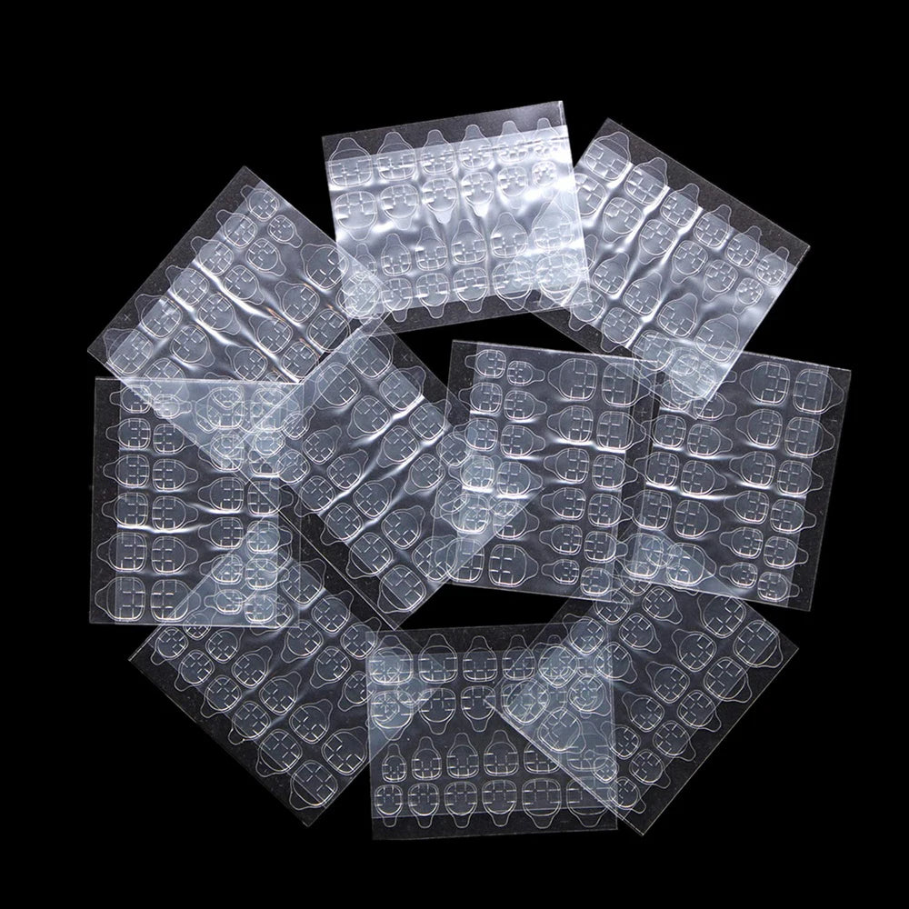 Adhesivos de doble cara para uñas postizas: pestañas adhesivas tipo gelatina, súper fuertes, impermeables y transpirables.