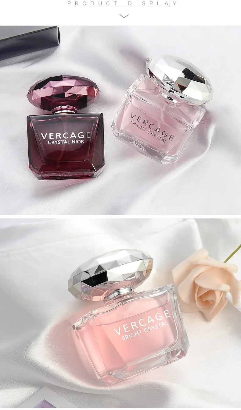 Perfume Eau de Toilette para mujer "Crystal Diamond Sweet Love" (50 ml) – Fragancia floral con notas de diamante y cristal negro.