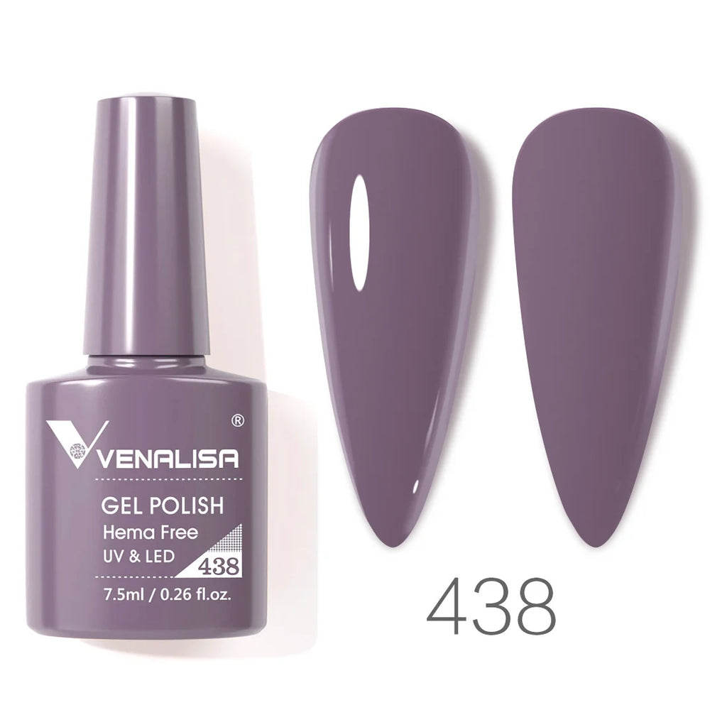 Esmalte de uñas en gel VENALISA VIP4 (7,5 ml): fórmula sin HEMA, acabado semipermanente, textura superior y larga duración; incluye capa superior (top coat) templada.