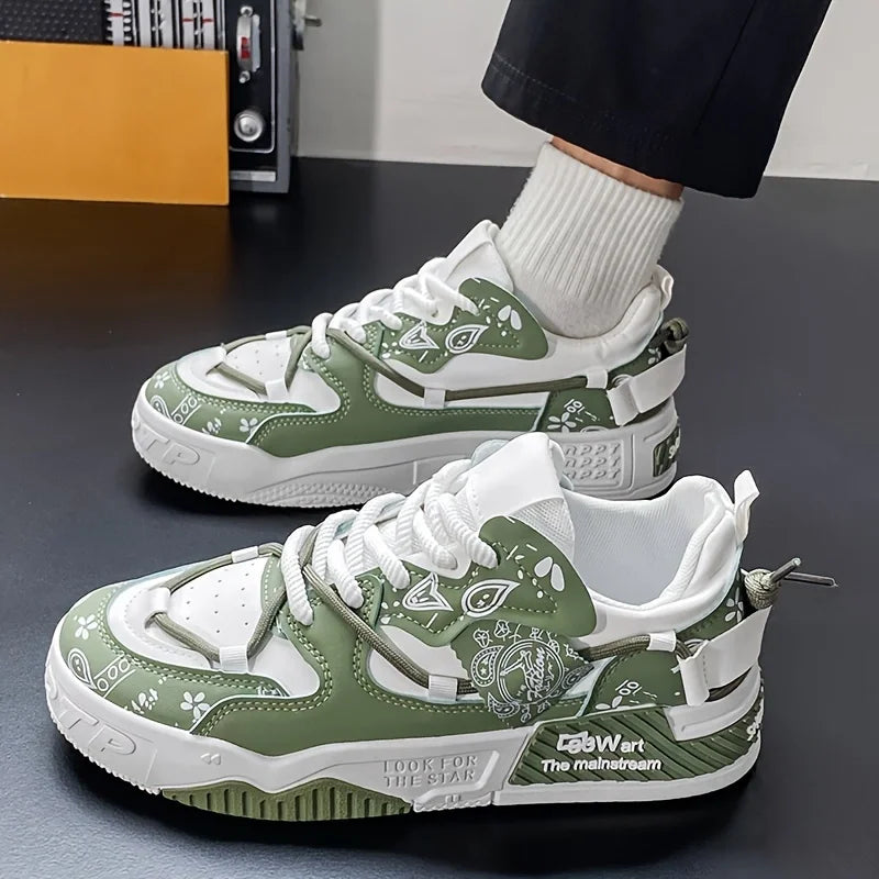 Zapatillas deportivas para hombre: calzado casual con cordones, apto para actividades al aire libre, fitness, skate y baloncesto; cómodas, con suela suave y disponibles en tallas grandes.
