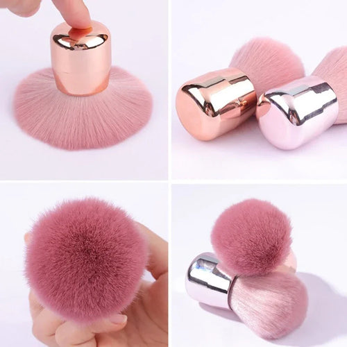 1 cepillo profesional tipo seta para manicura (limpieza de polvo, aplicación de gel/pintura o maquillaje) – Accesorio y herramienta de manicura