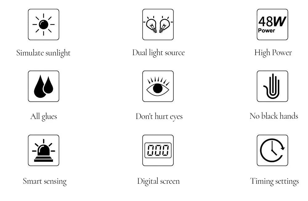 Lámpara UV LED para uñas LINMANDA Sun 1S de 48 W (30 LED) con 4 ajustes de temporizador; secador de uñas inteligente y herramienta de manicura para uso doméstico o en salón.