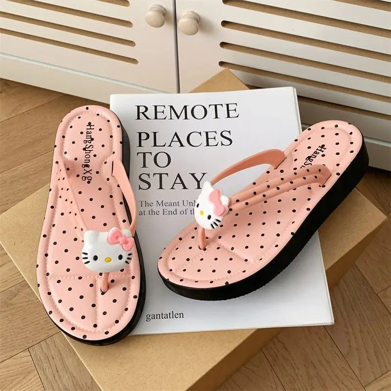 Sandalias y chanclas de verano Hello Kitty: modelo versátil, cómodo y de estilo tendencia (estilo "Ins"), ideal para la playa