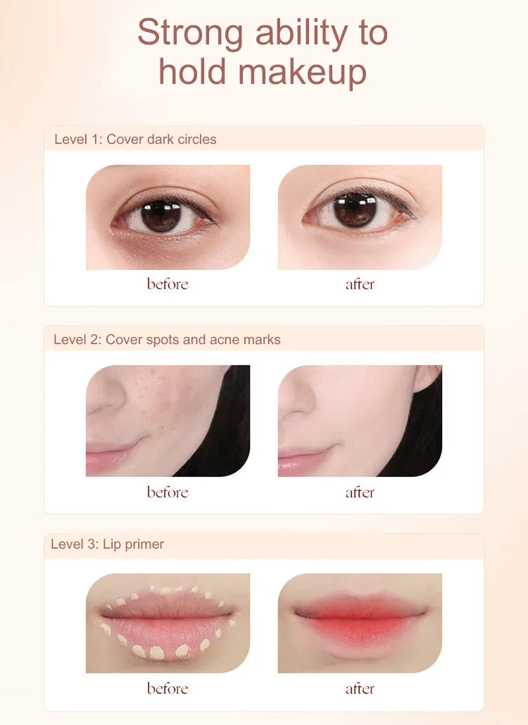 Set de belleza de 8 piezas con labial, corrector, sombra de ojos, producto para cejas y rubor.