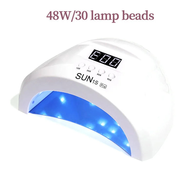 Lámpara UV LED para uñas LINMANDA Sun 1S de 48 W (30 LED) con 4 ajustes de temporizador; secador de uñas inteligente y herramienta de manicura para uso doméstico o en salón.