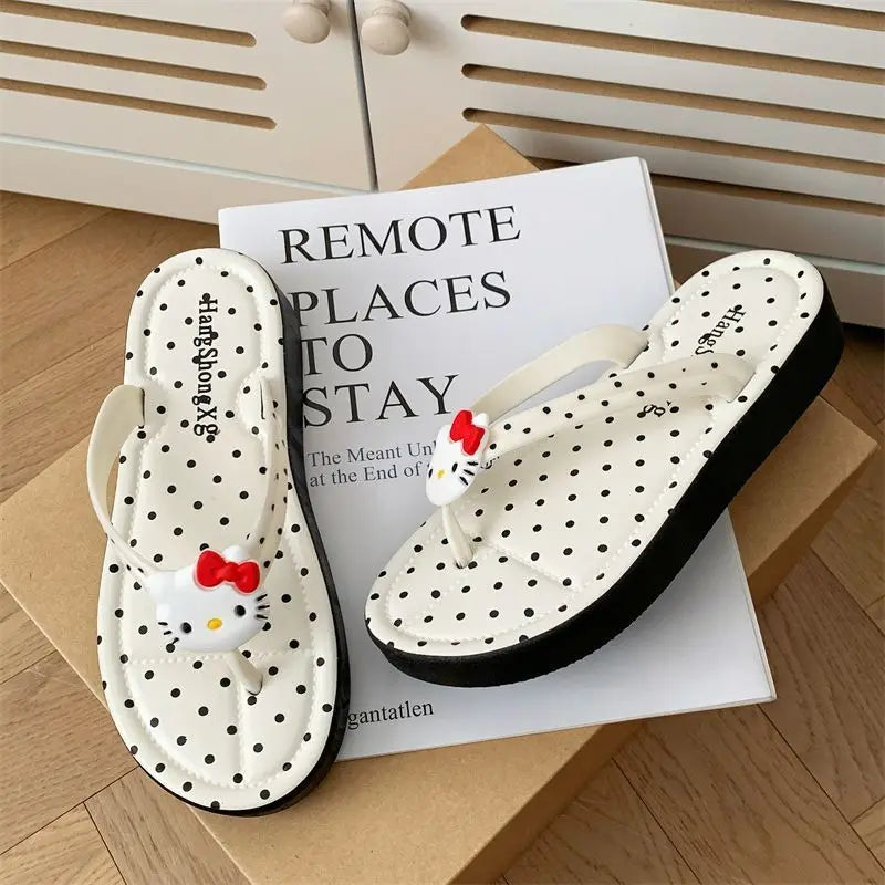 Sandalias y chanclas de verano Hello Kitty: modelo versátil, cómodo y de estilo tendencia (estilo "Ins"), ideal para la playa