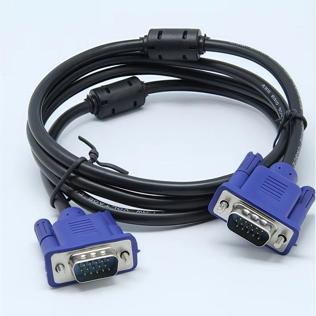 Cable VGA a VGA de 15 pines (macho a macho): adaptador, conector y extensión para monitor de computadora, proyector, PC y TV.