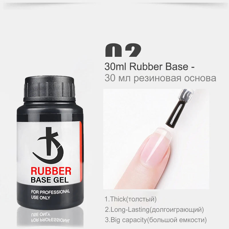 Lote KODI JYJ: Base y Top Coat para esmalte en gel, primer sin ácido, barniz híbrido semipermanente, top coat mate y base de goma (rubber base) espesa.