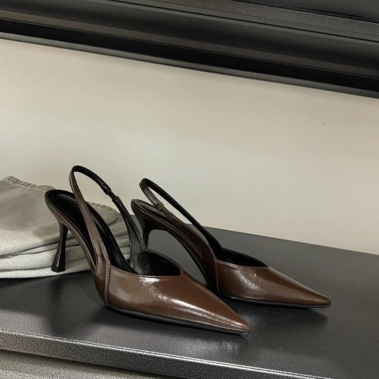 Nuevas sandalias de tacón alto para mujer, estilo *slip-on*, con punta en punta y diseño elegante y sexy; ideales para la oficina y el entorno profesional.