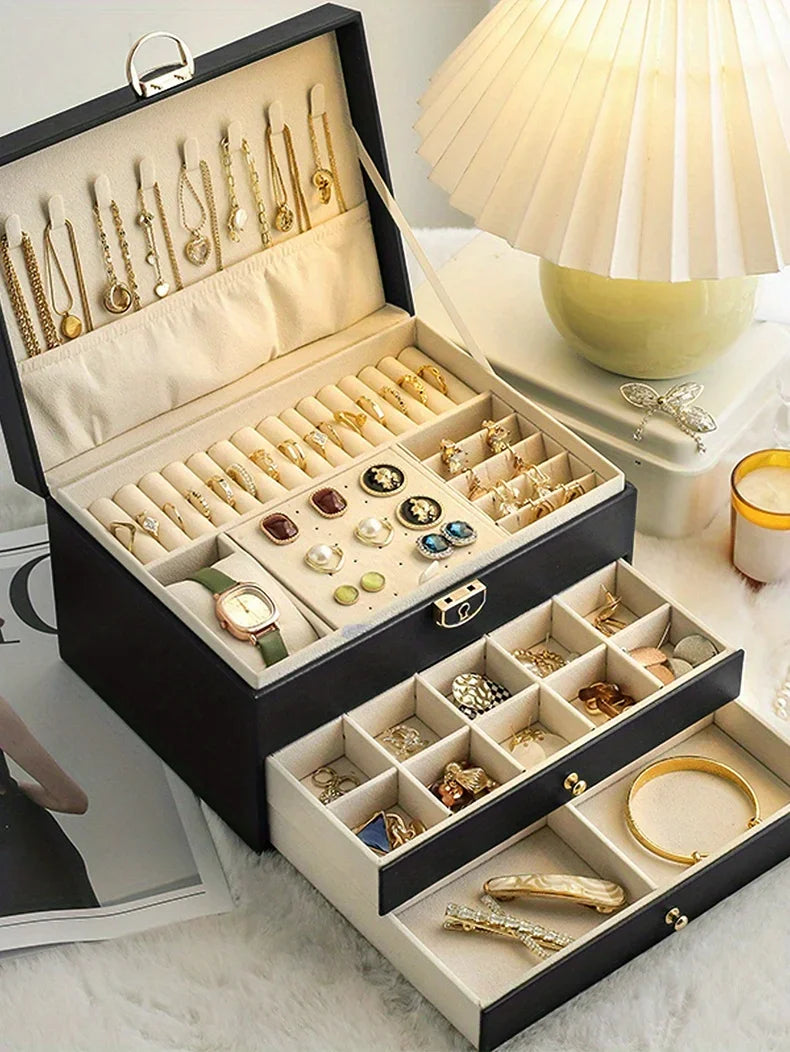 1 caja para guardar joyas (collares y pendientes); opción ideal para regalo.