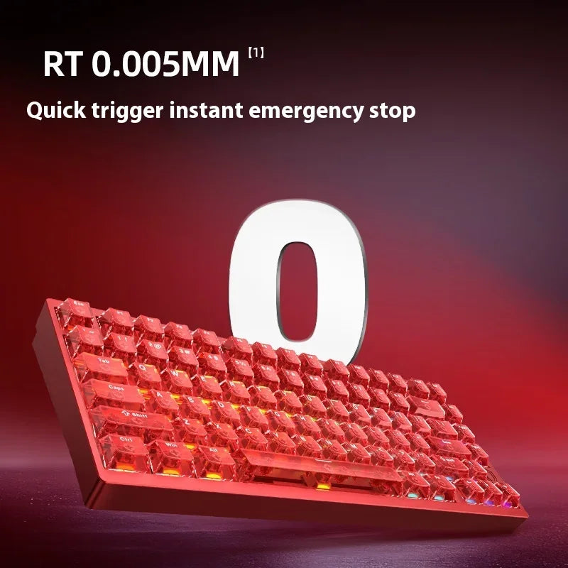 Teclado mecánico para juegos IROK MG75 PRO / MG75 Max con interruptores magnéticos, tiempo de respuesta de 0,125 ms, tasa de sondeo de 8K, precisión de 0,001 mm (RT), estructura de aluminio, iluminación RGB, función Hot-Swap y conexión por cable.