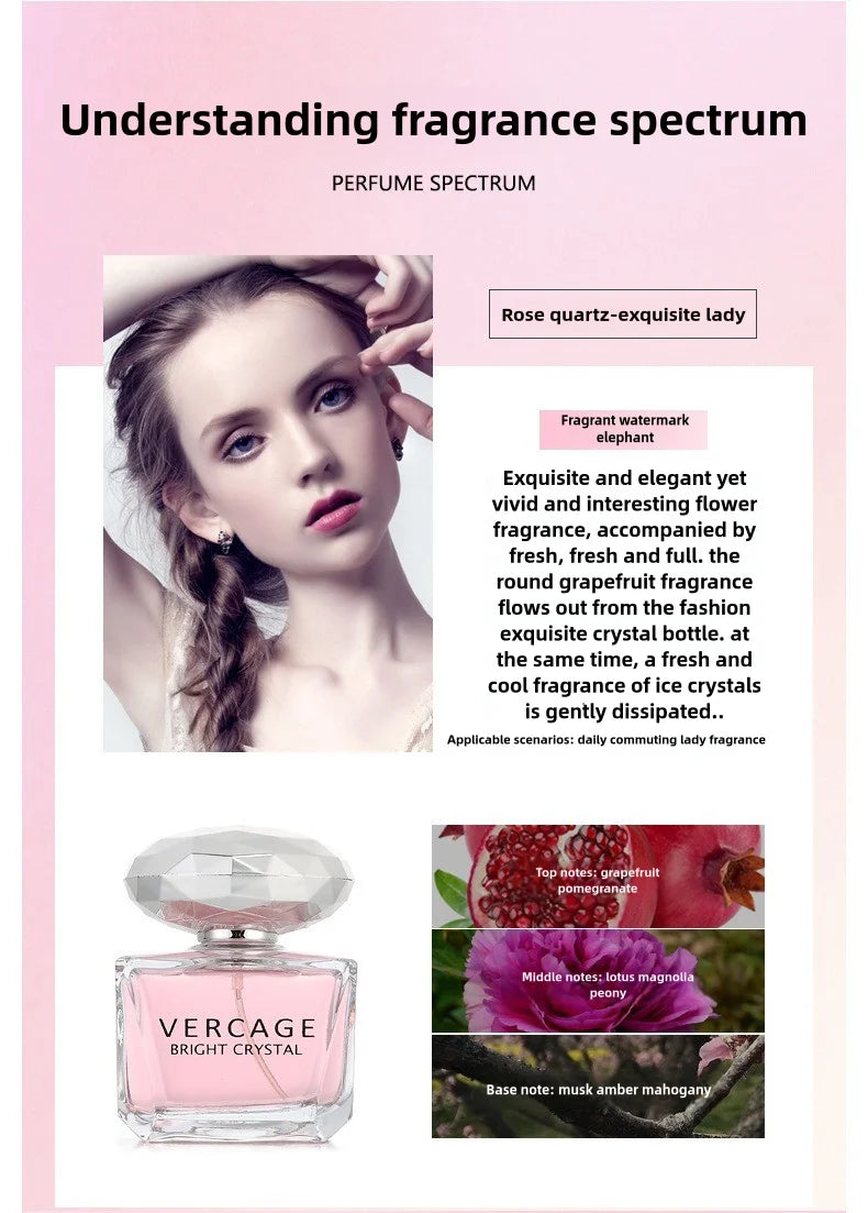 Perfume Eau de Toilette para mujer "Crystal Diamond Sweet Love" (50 ml) – Fragancia floral con notas de diamante y cristal negro.