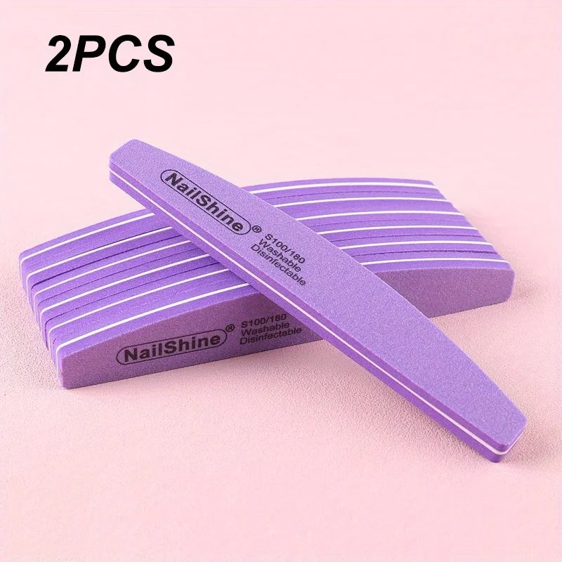 Bloque de lima de uñas profesional de doble cara (paquete de 2, 5 o 10 unidades): esponja colorida para pulir, lijar y abrillantar; ideal para manicura y pedicura.