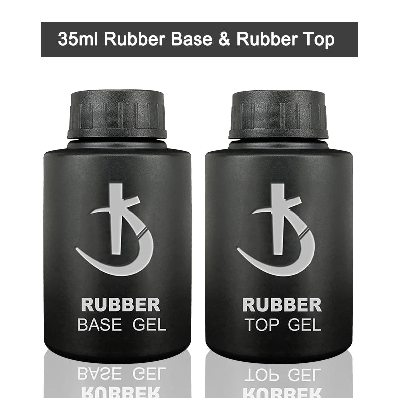 Lote KODI JYJ: Base y Top Coat para esmalte en gel, primer sin ácido, barniz híbrido semipermanente, top coat mate y base de goma (rubber base) espesa.