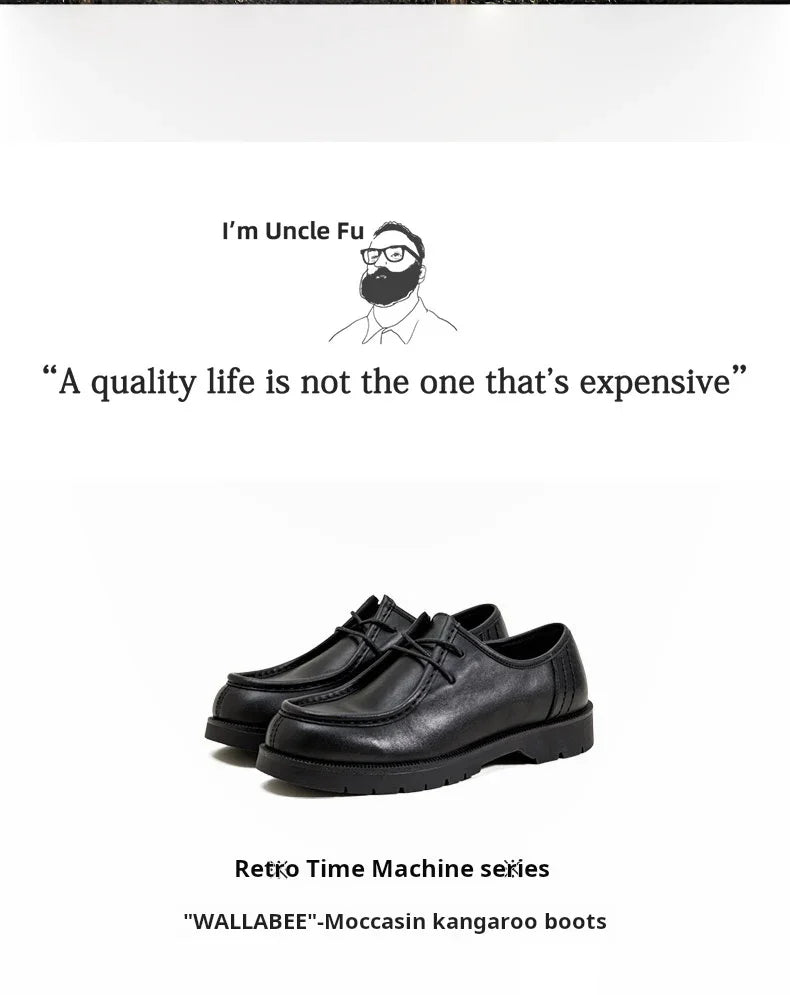 Zapatos Derby negros de estilo vintage para hombre de la marca Maden; modelo de piel con cordones, puntera redonda y diseño británico, ideales para la oficina o entornos profesionales.