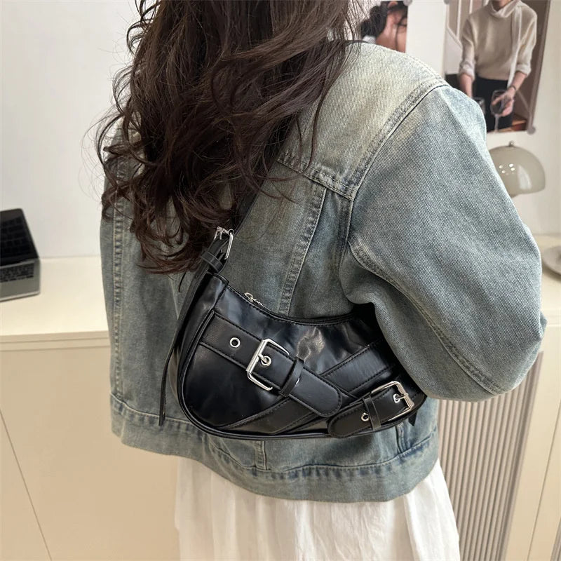 Bolso de hombro vintage estilo Y2K,bolso pequeño tipo bandolera, cartera de mano y bolso de moda.