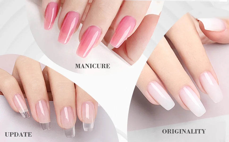 Saviland - Gel constructor de uñas de 100 g (tonos blanco, nude y rosa) para extensión de uñas; gel multifuncional para arte de uñas, tipo Soak-Off (remoción con remojo), curado UV, apto para salón y uso doméstico.