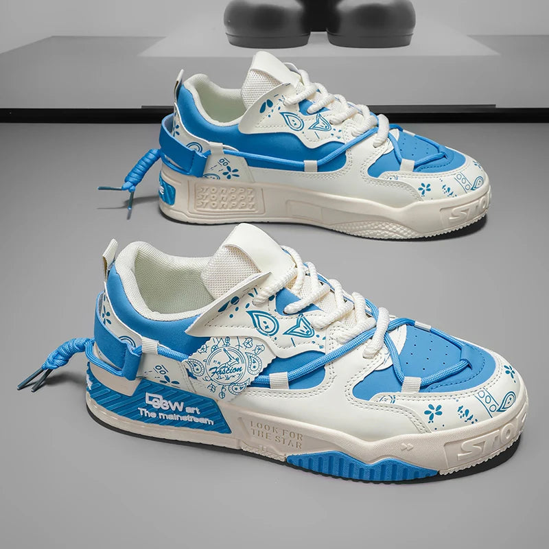 Zapatillas deportivas para hombre: calzado casual con cordones, apto para actividades al aire libre, fitness, skate y baloncesto; cómodas, con suela suave y disponibles en tallas grandes.