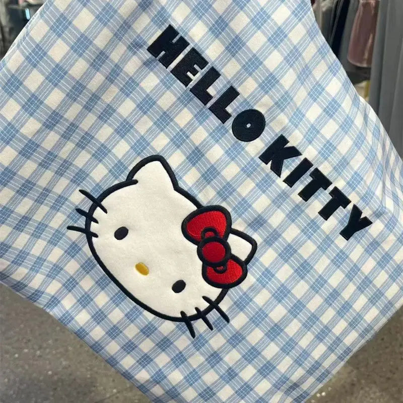 Bolso tote de lona Hello Kitty: ligero, casual, para llevar al hombro o en la mano; gran capacidad, ideal para viajes de verano, compras o uso diario; regalo .