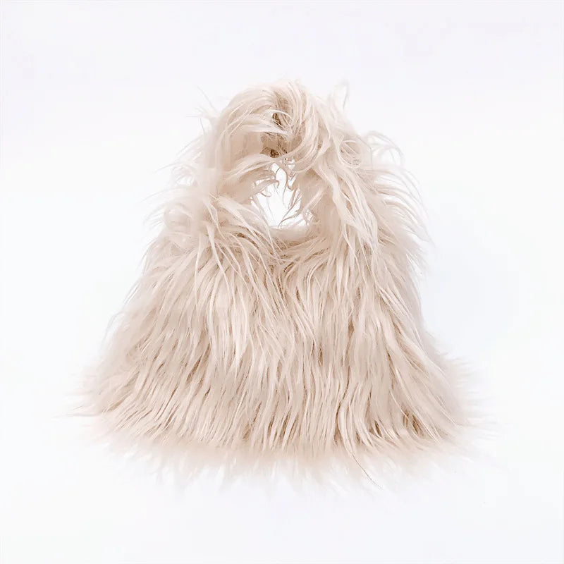 Nuevo bolso de hombro de piel sintética, estilo Y2K y moda coreana, bolso de mano de felpa suave y cálido, estilo tote peludo para invierno