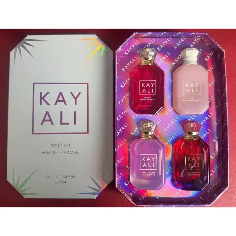 Set de perfumes KAYALI (4 x 30 ml): Colección de fragancias unisex de lujo y larga duración; aromas elegantes, dulces, suaves y exóticos; fragancias exclusivas de alta gama.