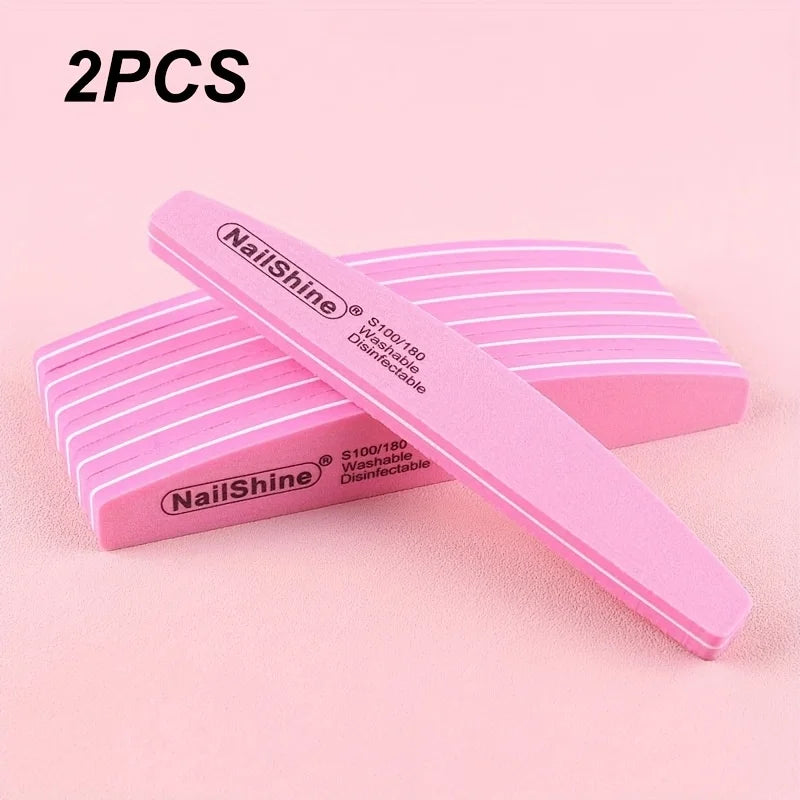 Bloque de lima de uñas profesional de doble cara (paquete de 2, 5 o 10 unidades): esponja colorida para pulir, lijar y abrillantar; ideal para manicura y pedicura.