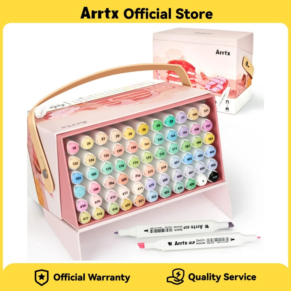 Arrtx ALP - Rotuladores de alcohol de doble punta (36/66 colores pastel) para artistas y adultos; ideales para bocetos y colorear.
