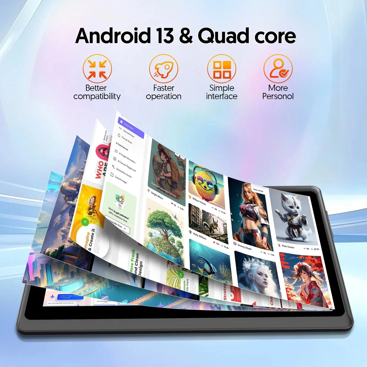 Tableta Android 13 de 7 pulgadas, 4 GB de RAM (2+2), 32 GB de almacenamiento, batería de 3500 mAh, pantalla IPS HD de 1024x600, cámaras duales, WiFi, Bluetooth