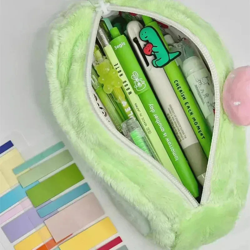 Estuche de peluche adorable y de gran capacidad | Bolsa multifuncional para guardar artículos de papelería