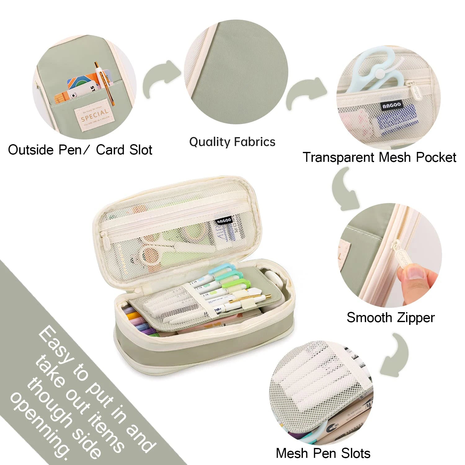 Estuches Kawaii de gran capacidad para lápices: estuche organizador tipo bolsa o caja para niñas, estudiantes y oficina; material de papelería escolar.
