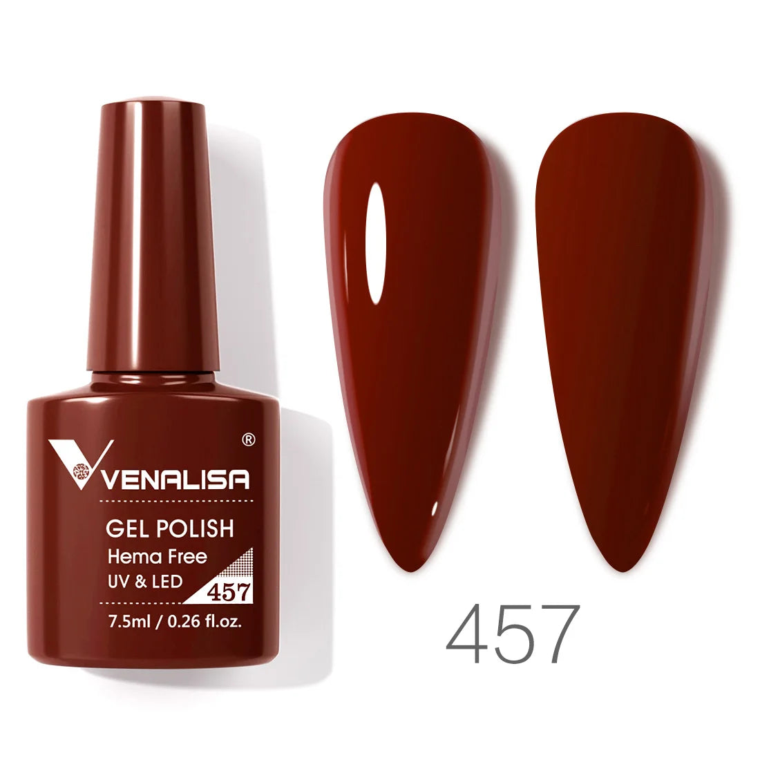 Esmalte de uñas en gel VENALISA VIP4 (7,5 ml): fórmula sin HEMA, acabado semipermanente, textura superior y larga duración; incluye capa superior (top coat) templada.