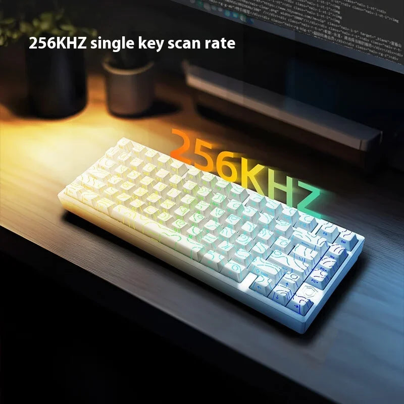 Teclado mecánico para juegos IROK MG75 PRO / MG75 Max con interruptores magnéticos, tiempo de respuesta de 0,125 ms, tasa de sondeo de 8K, precisión de 0,001 mm (RT), estructura de aluminio, iluminación RGB, función Hot-Swap y conexión por cable.