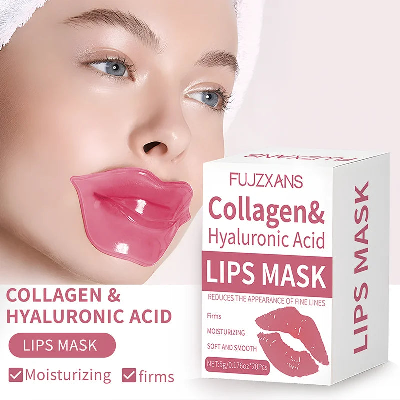 Caja de 20 mascarillas labiales rosas para el cuidado de la piel: reducen la apariencia de manchas oscuras e hidratan la piel para atenuar las arrugas.