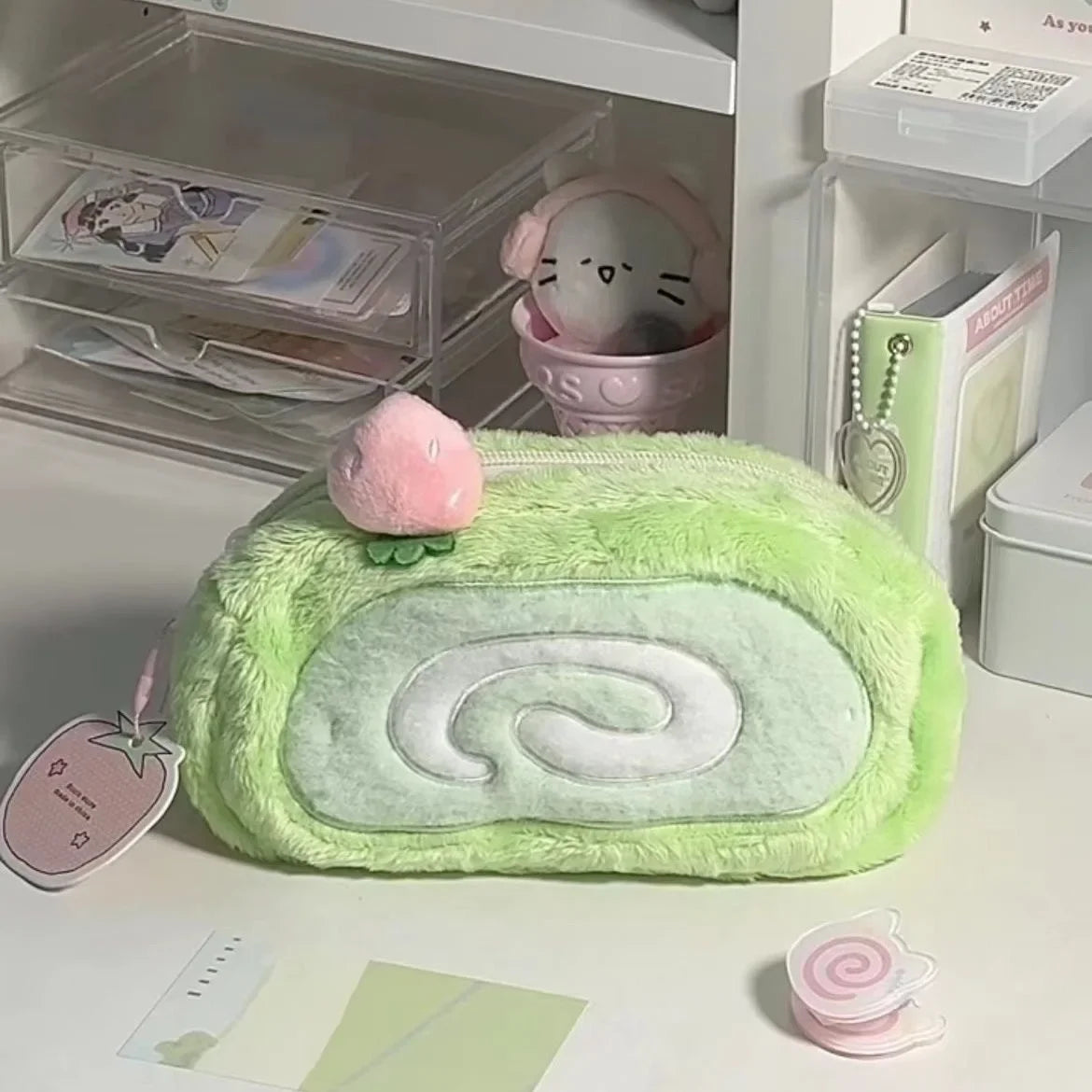 Estuche de peluche adorable y de gran capacidad | Bolsa multifuncional para guardar artículos de papelería