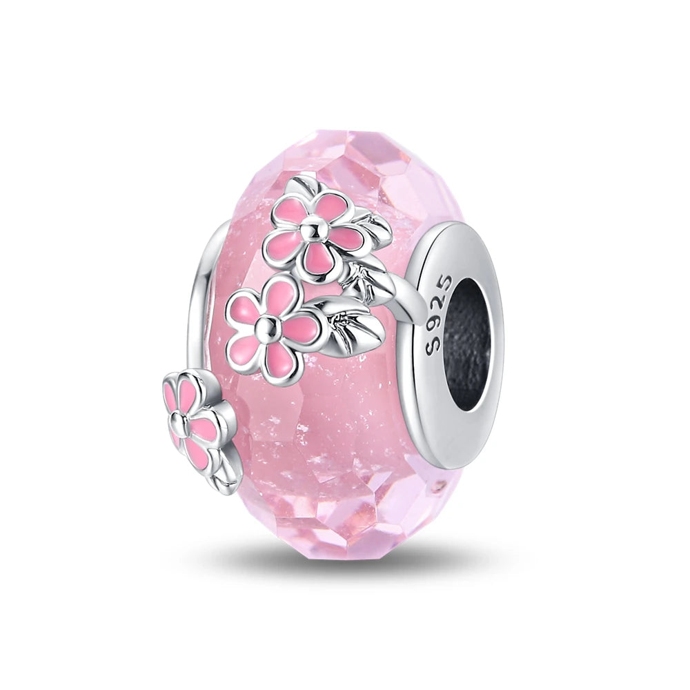 Colgante de plata de ley 925 con forma de estuche de maquillaje y circonitas; compatible con pulseras y collares DIY; regalo para ella.