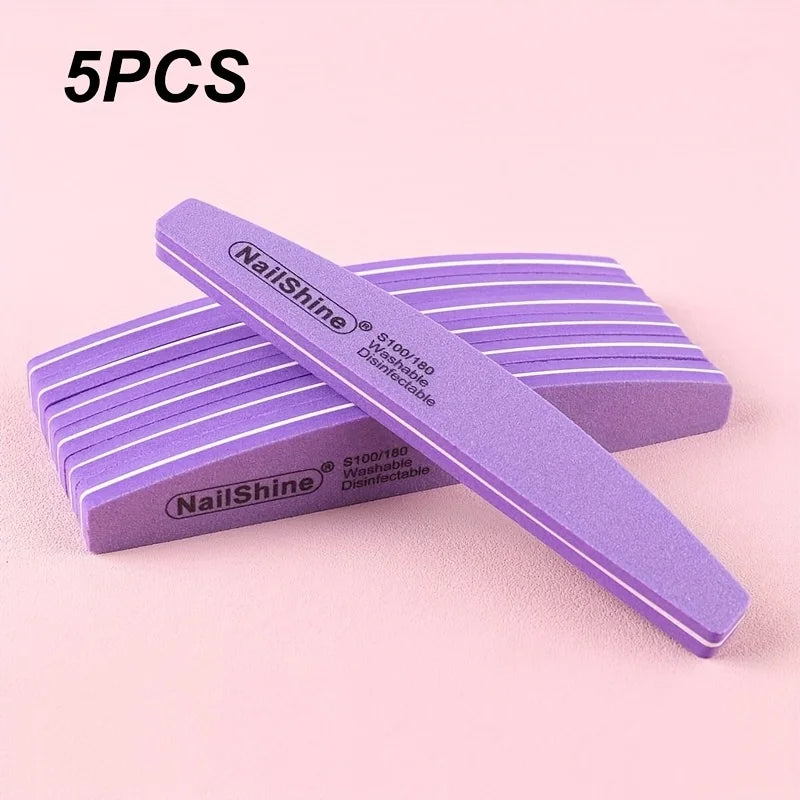 Bloque de lima de uñas profesional de doble cara (paquete de 2, 5 o 10 unidades): esponja colorida para pulir, lijar y abrillantar; ideal para manicura y pedicura.