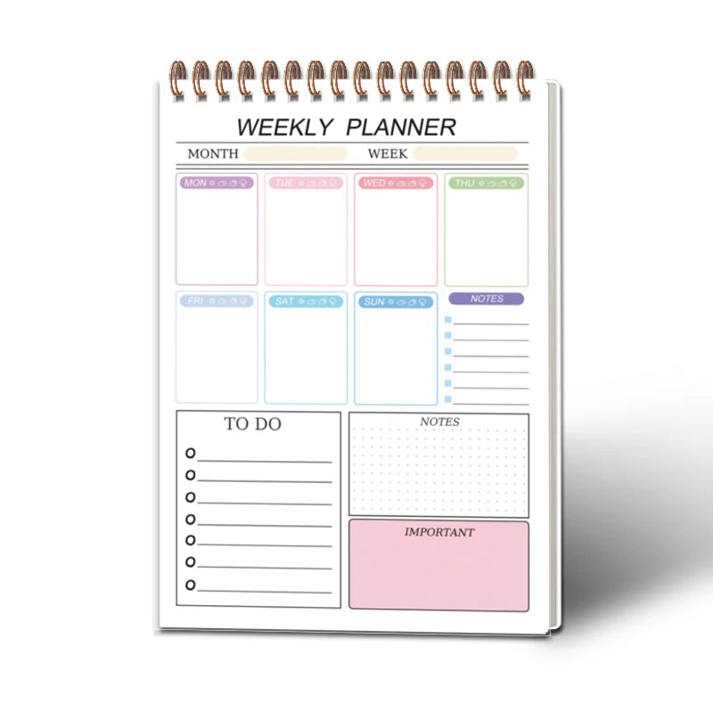 Cuaderno de planificación semanal sencilla: libreta de listas de tareas con 52 hojas de planificación en blanco (8 x 5,6 pulgadas), papel grueso de 120 g y sin fechas para establecer objetivos con flexibilidad.