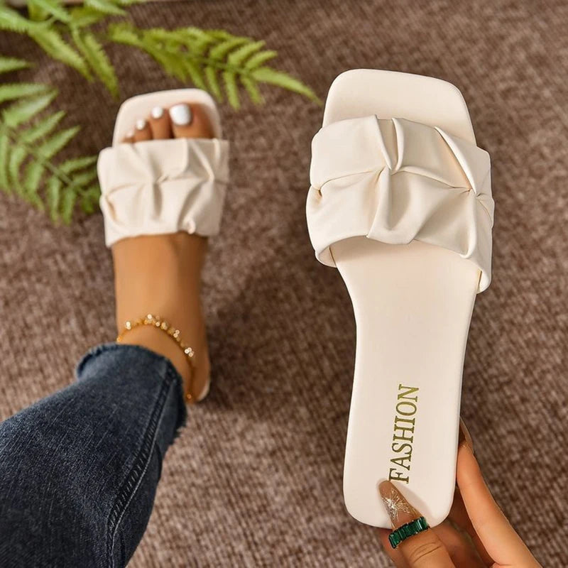 Sandalias planas de moda para mujer con punta cuadrada, estilo coreano, ideales para el verano.