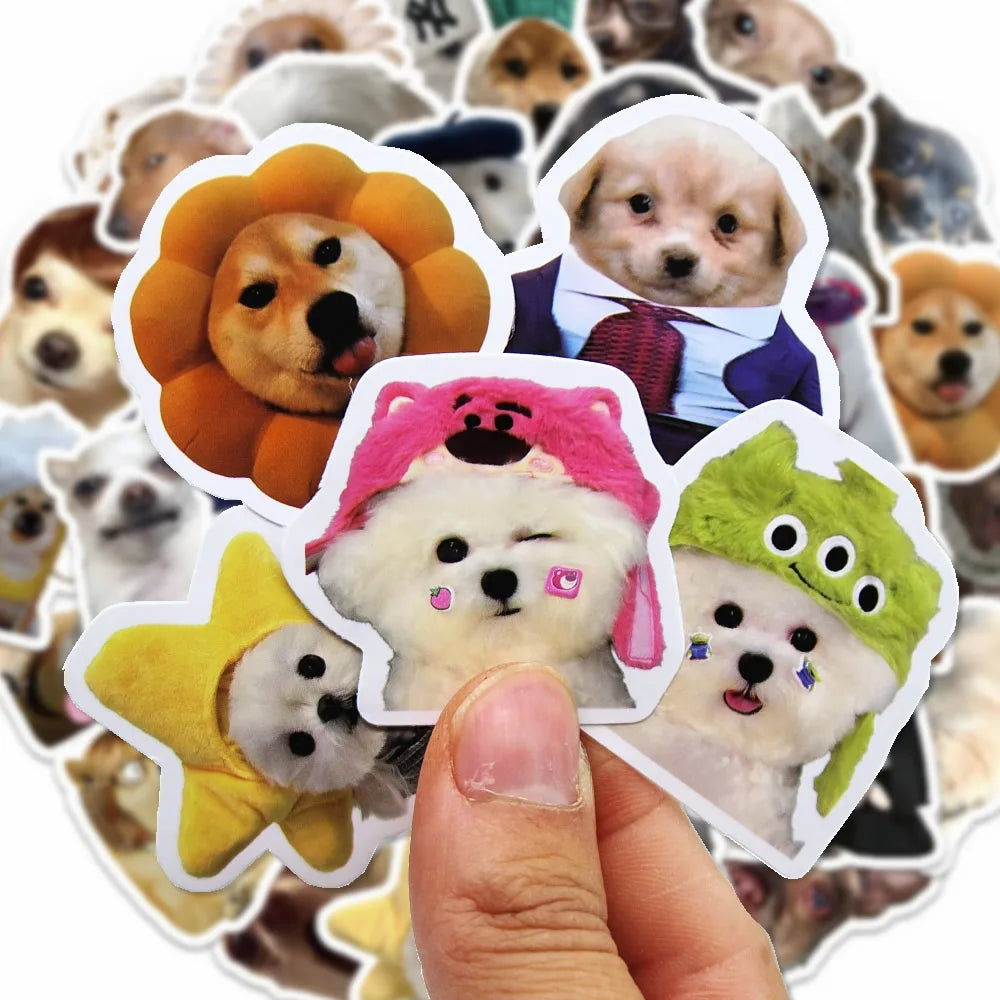 30/60/180 Pegatinas de perros divertidos: adhesivos adorables estilo dibujos animados para juguetes, papelería, guitarra, teléfono, bicicleta, portátil, equipaje, coche y estilo grafiti; ideales para niños.