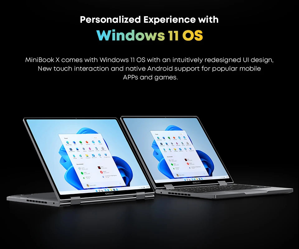 Portátil CHUWI MiniBook X N150 de 10,51 pulgadas, 16 GB de RAM, SSD de 512 GB, diseño 2 en 1 (modo Yoga), Intel, Windows 11, pantalla abatible 360°, WiFi 6.